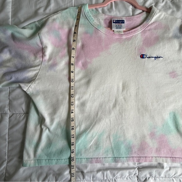 Champion Pastel Tie-Dye Cropped Cotton Tee XL - Picture 5 of 5
